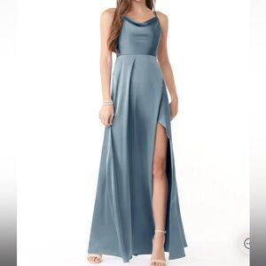 Dusty Blue Azazie Naomie Dress